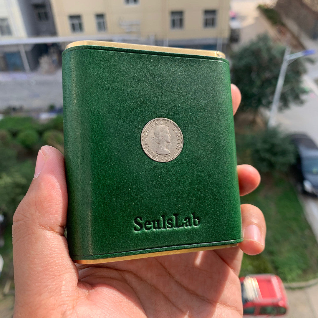 Leather Copper Cigarette Case 20 Capacity