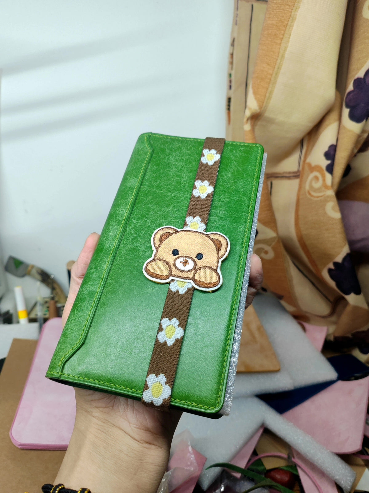 A6 Schlanker Ringbuch-Einband Apfelgrün