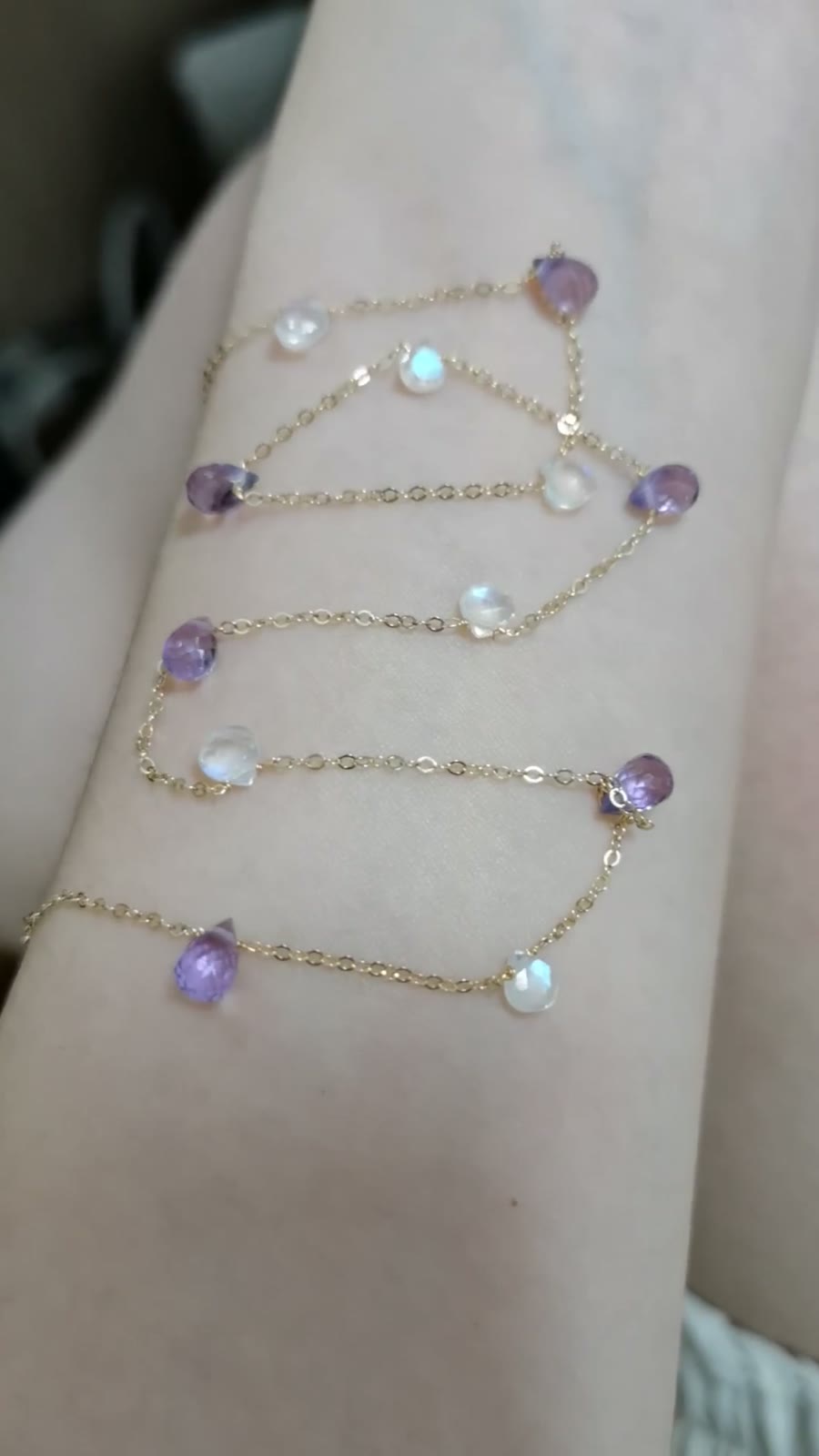 Amethyst Moonstone Beaded Body Chain