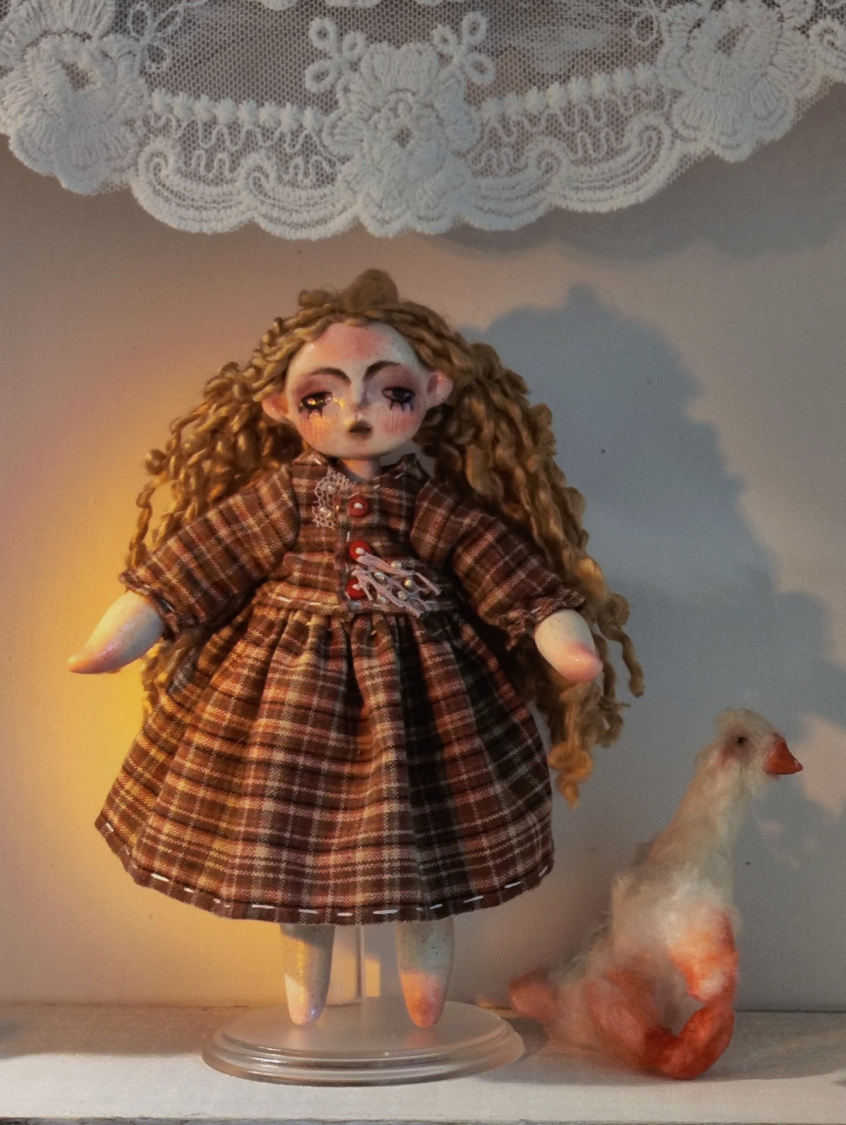 Suili Girl Doll 15cm Plaid Dress