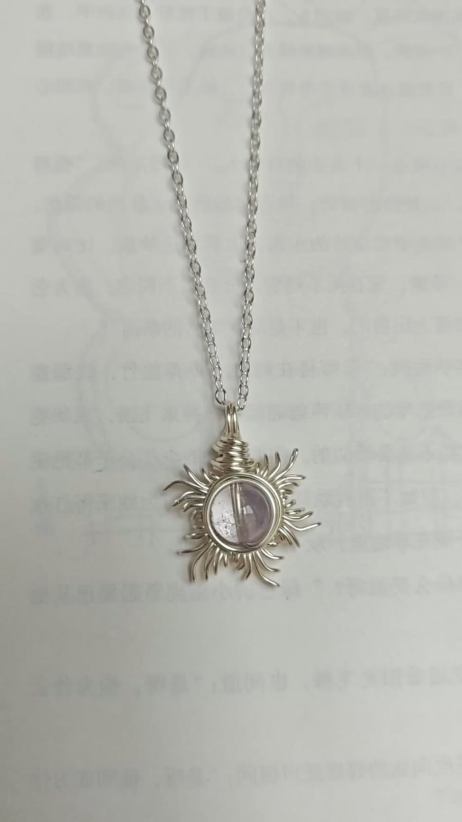 Sonnenblume Amethyst Wickdraht-Halskette