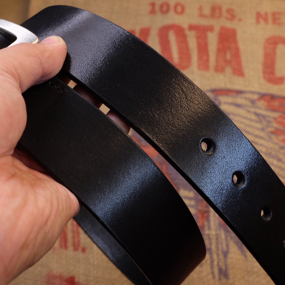 Vintage Leather Belt 40mm Black