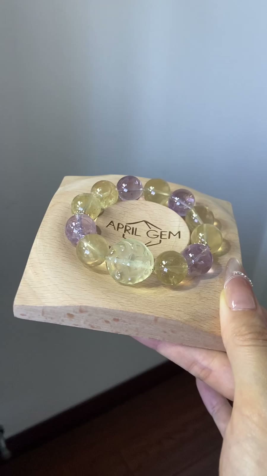 Amethyst Citrine Crystal Beaded Bracelet