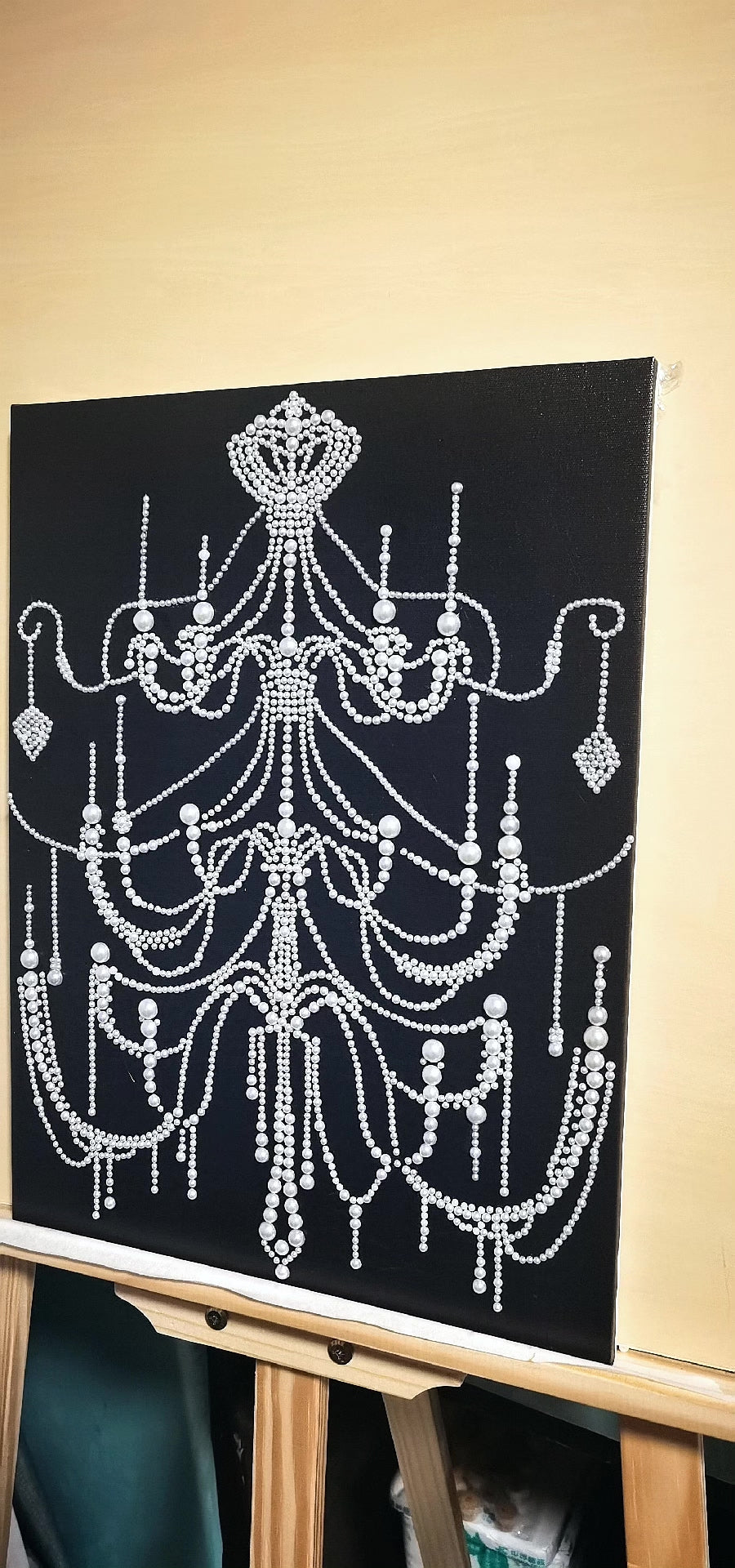 Handcrafted Pearl Chandelier Wall Art Baroque