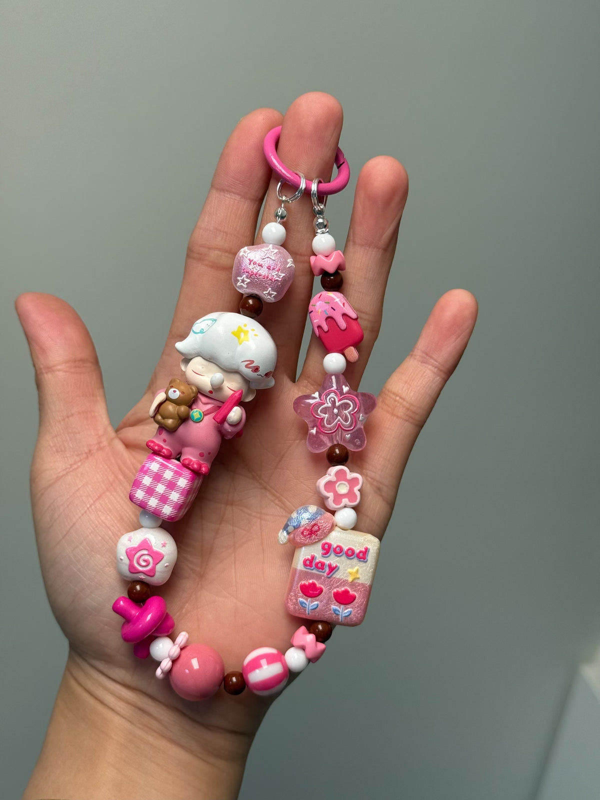 DIMOO Bear Guardian Perlenanhänger für Handy und Schlüssel