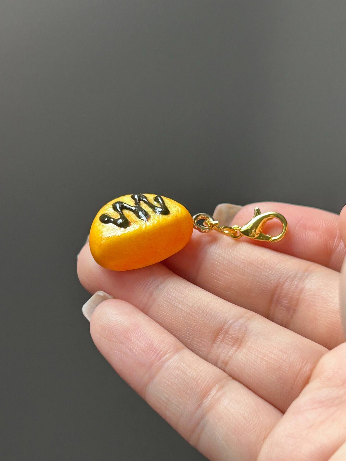 Clay Bread Slice Charm with Chocolate Drizzle
