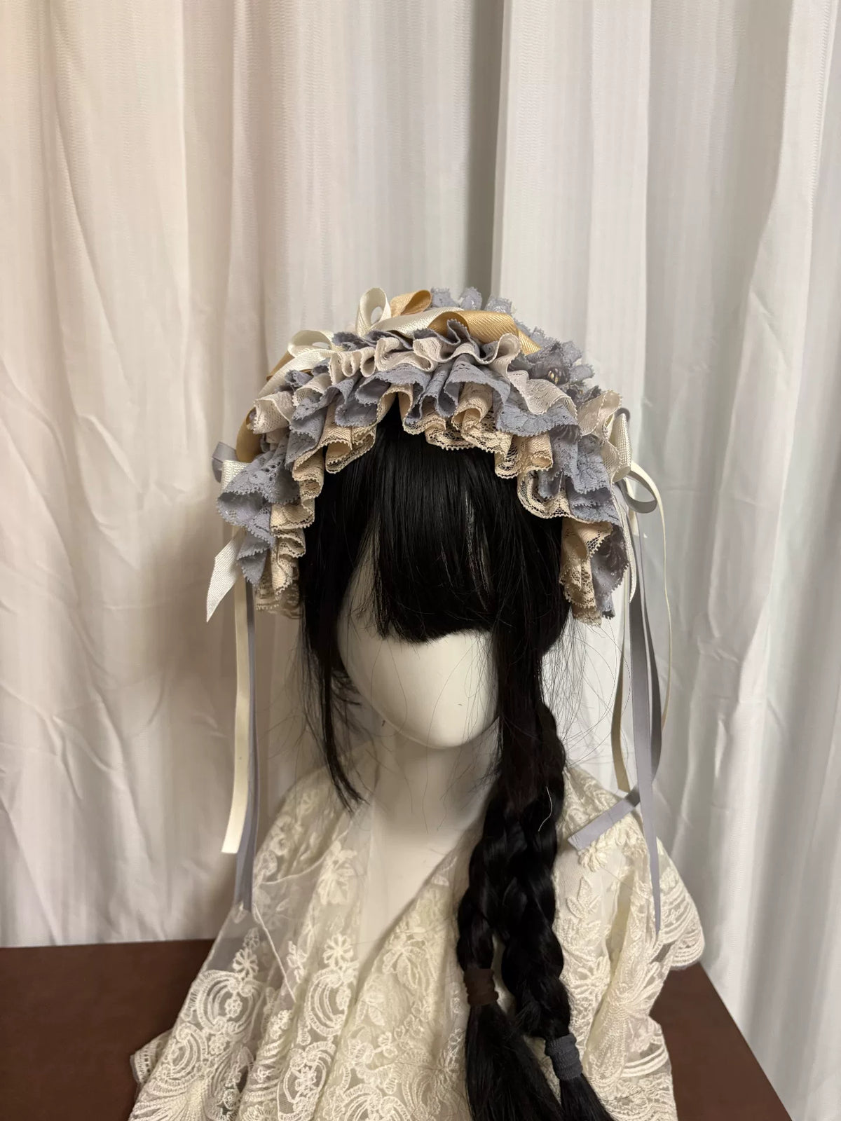 Copricapo in pizzo a volant stile Lolita