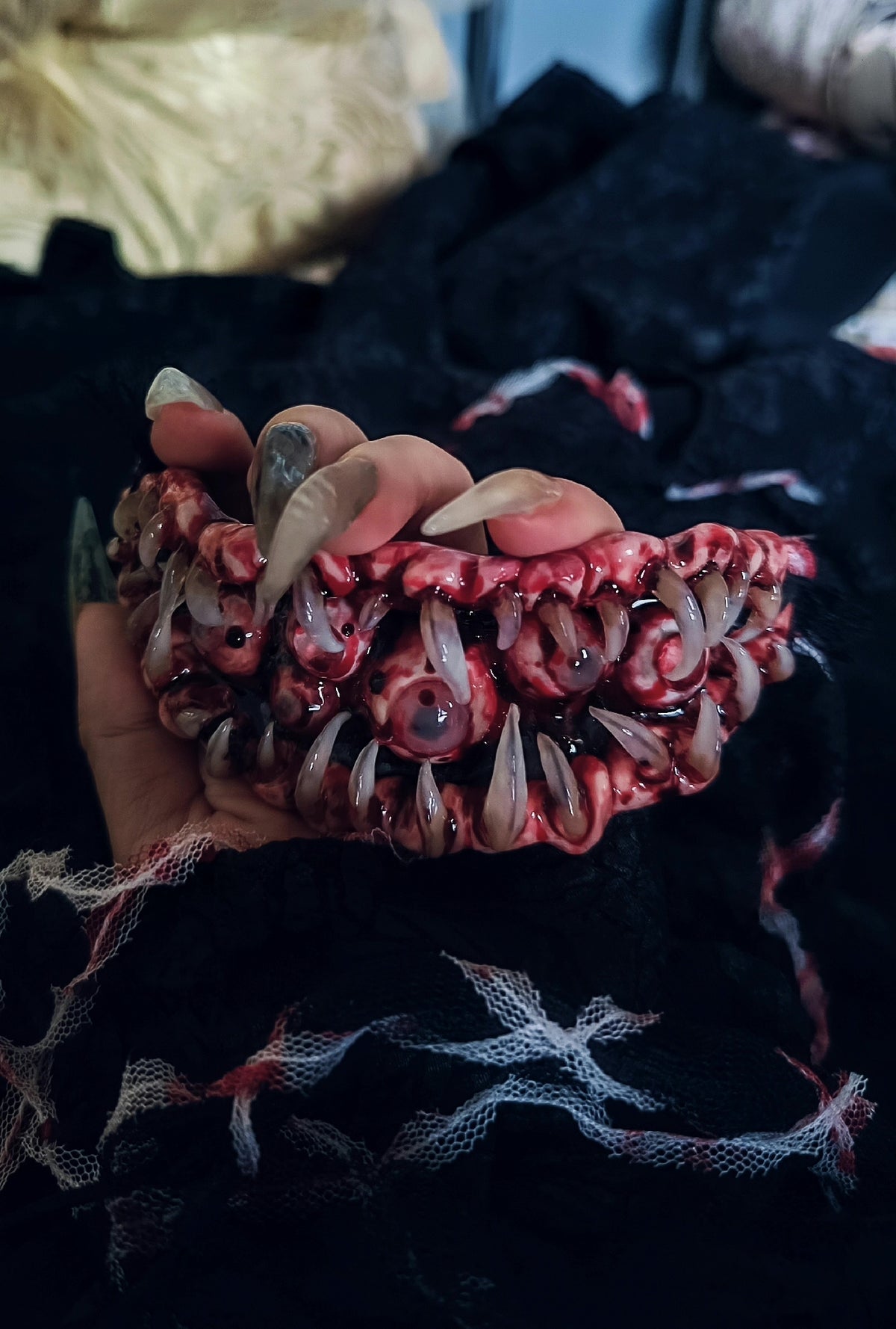 Cthulhu Eye Fleshy Resin Collar Necklace