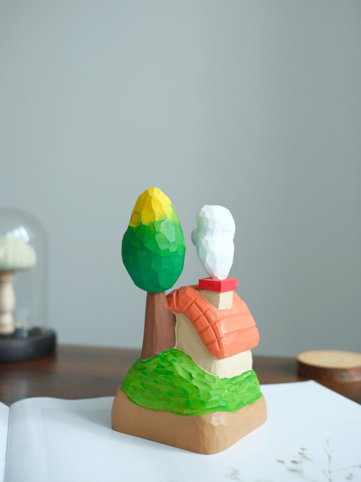 Hand Painted Solid Wood House Ornament
