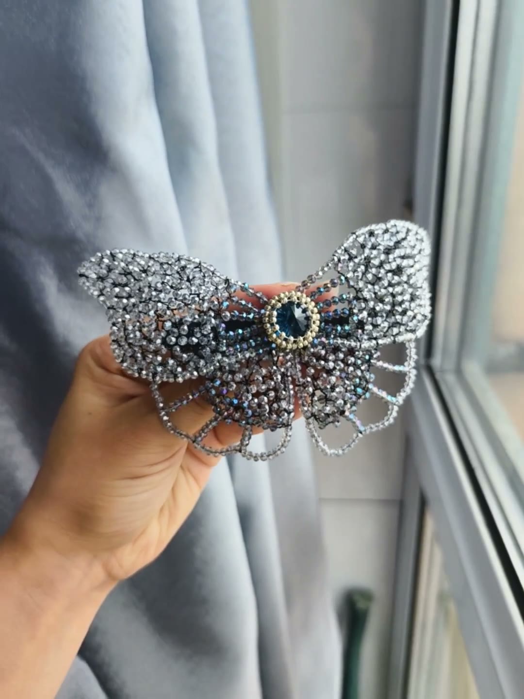 Crystal Butterfly Bow Hair Clip