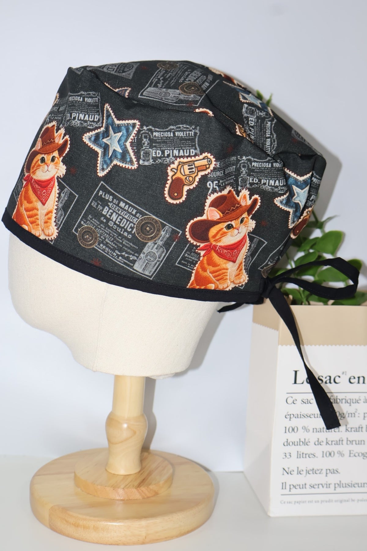 Western Cowboy Cat Cotton Surgical Cap