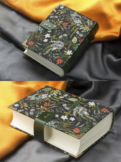 Floral Notebook with Metal Bird Clasp and 120gsm Blank Pages