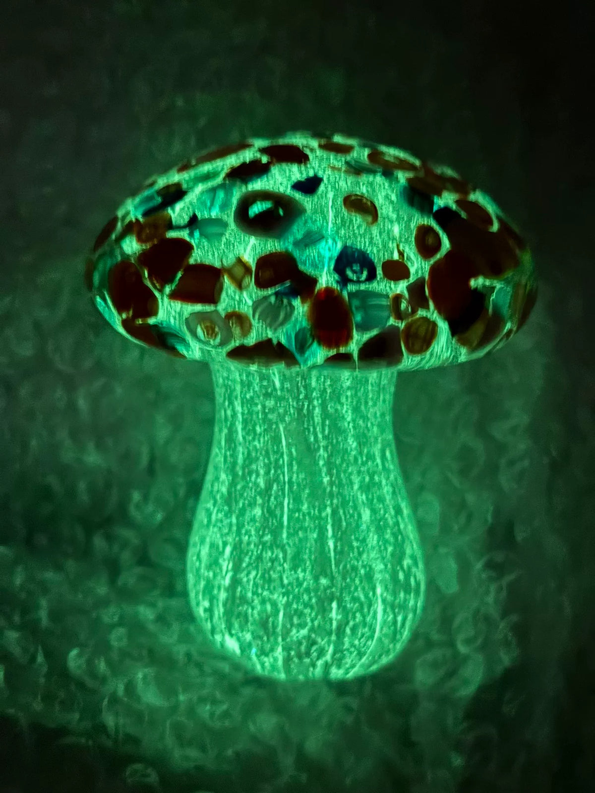 Ornamento Vintage Fungo in Vetro Millefiori Fluorescente