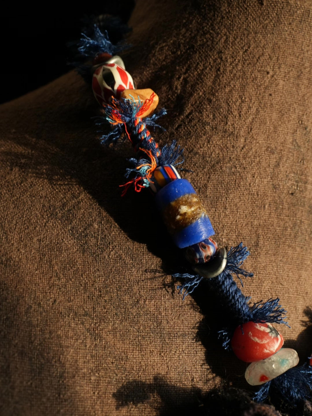 Double Faced Phoenician Glass Doll Necklace