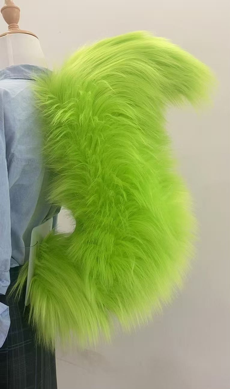 Green fluffy poseable cosplay tail