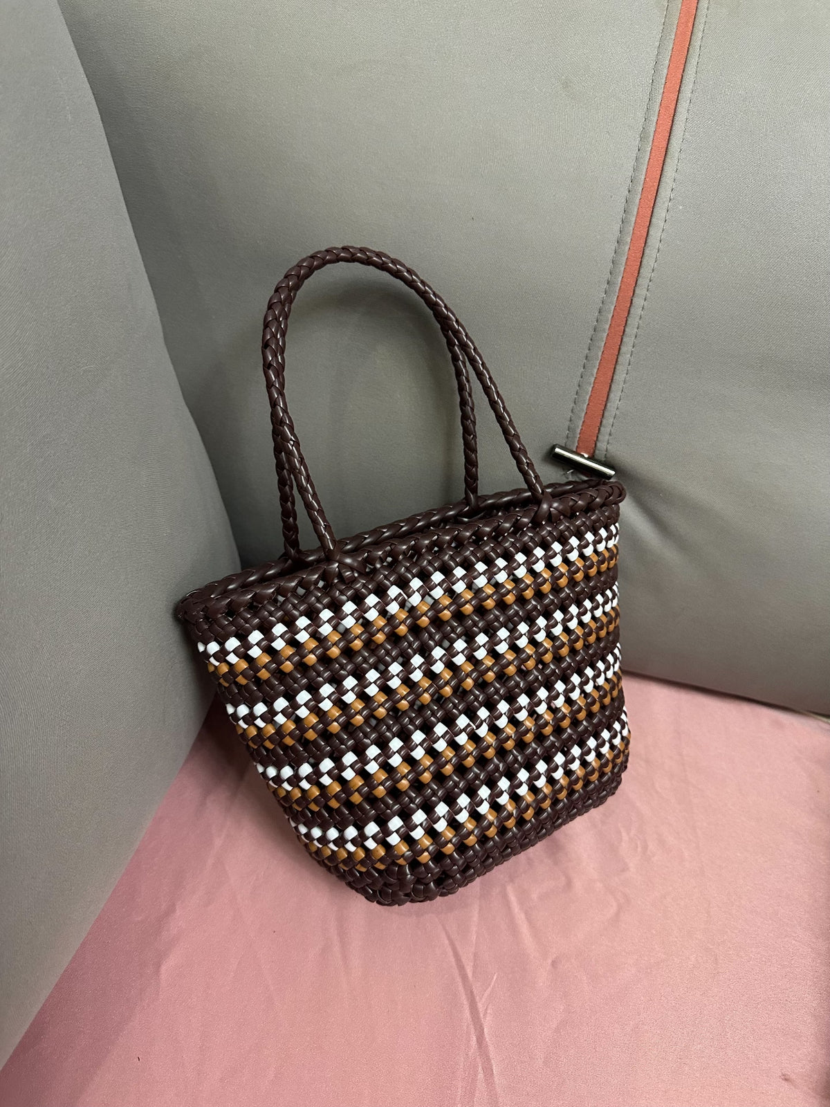 Handwoven Rattan Tote Oval Base