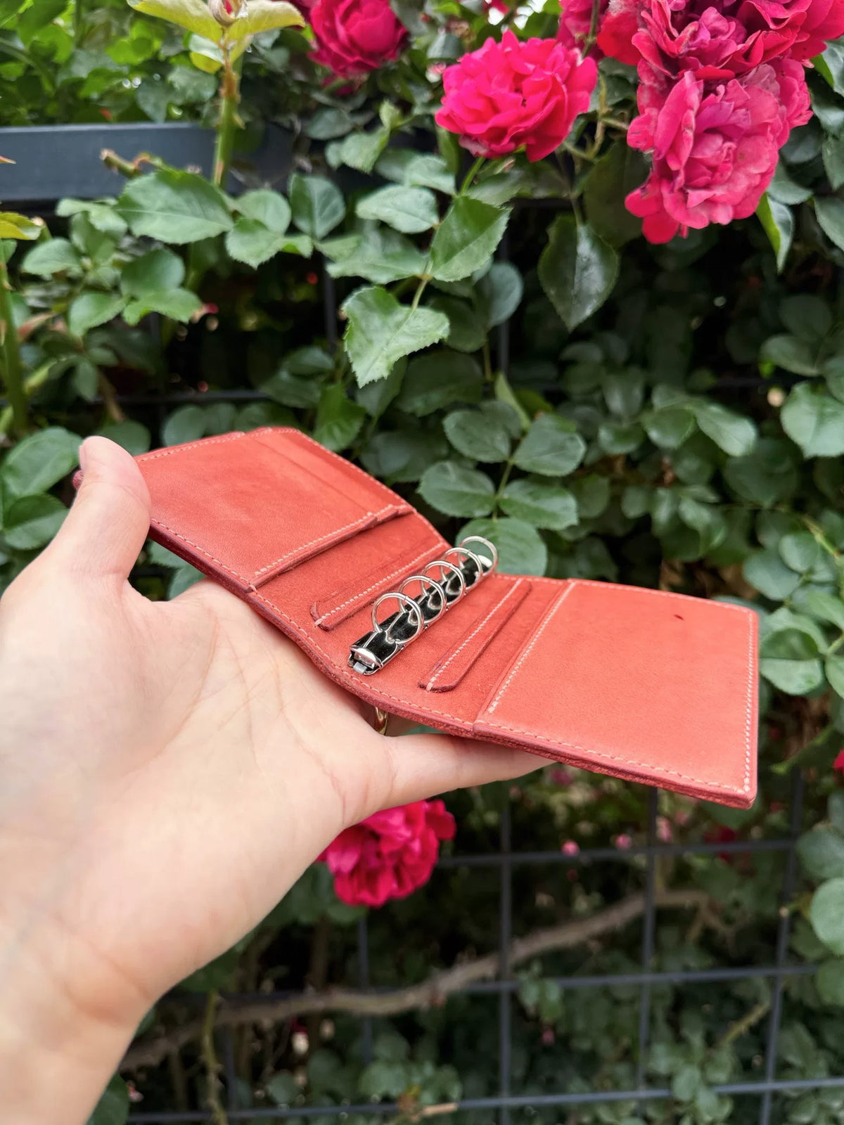 Agenda in pelle artigianale M5 rosa corallo