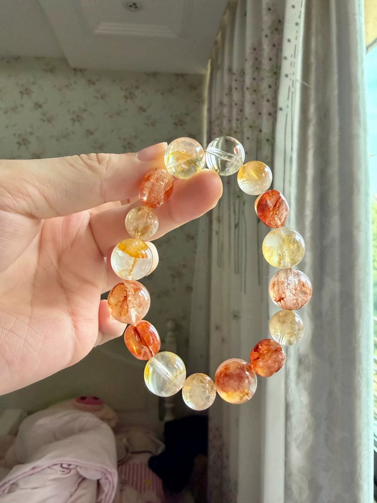 Bracciale a perline multipietra giallo