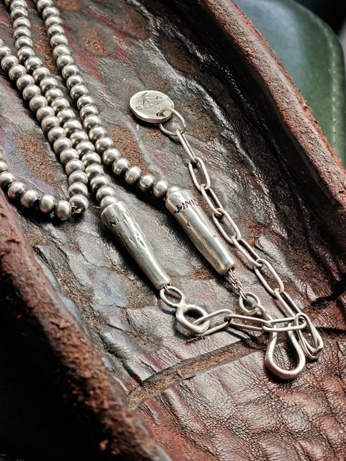 Collar de cuentas de plata de ley de 4mm