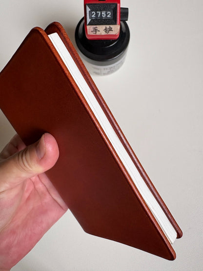 A7 13-Ring Leather Notebook Cover with Metal Binding