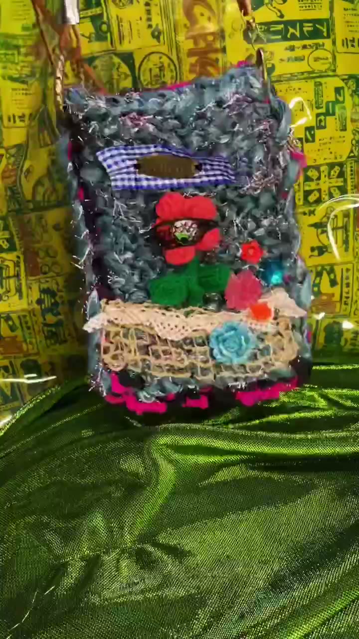 Handcrafted Y2K Knitted Crossbody Phone Bag