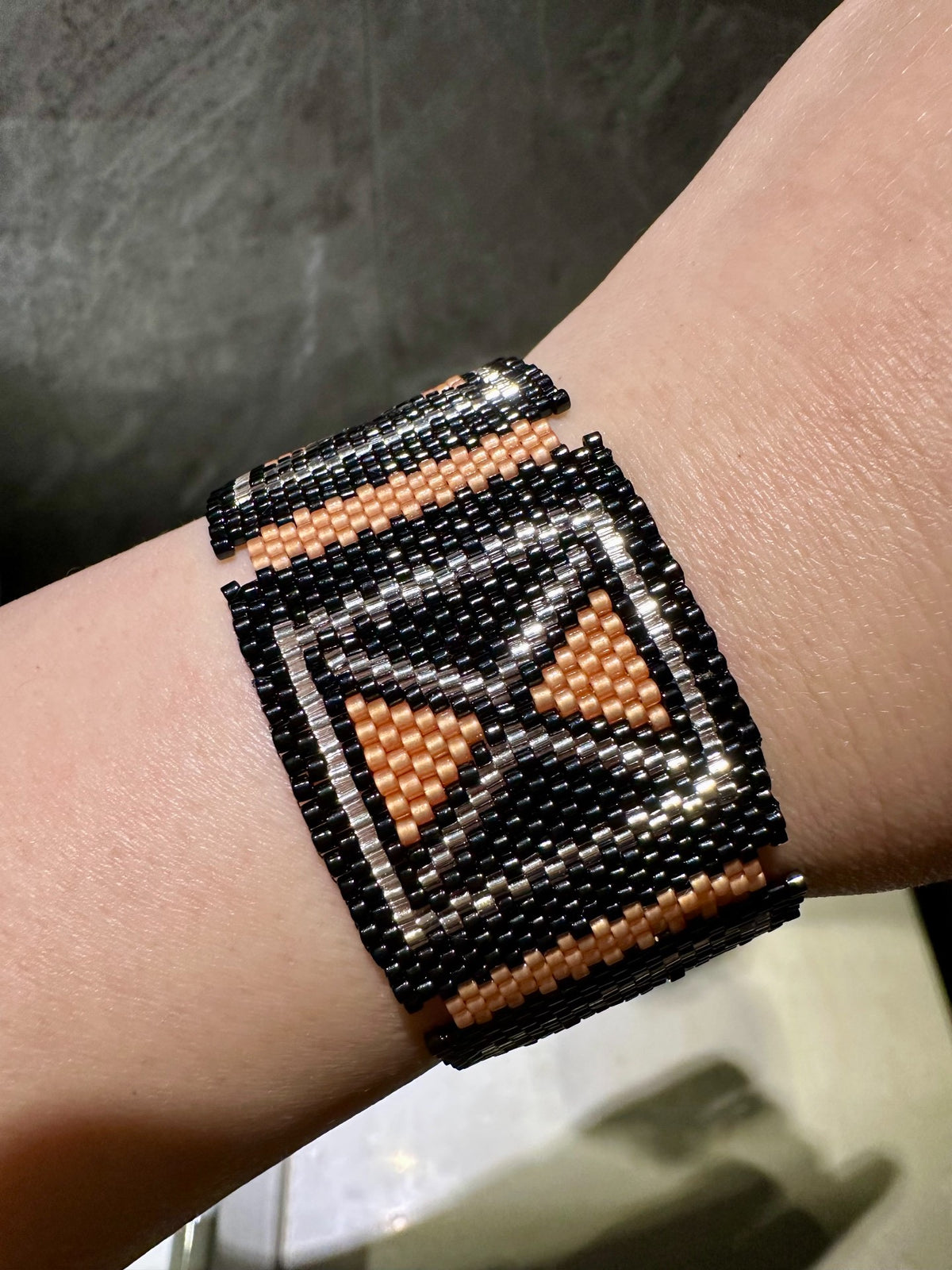Handcrafted Antique Bead Geometric Bracelet
