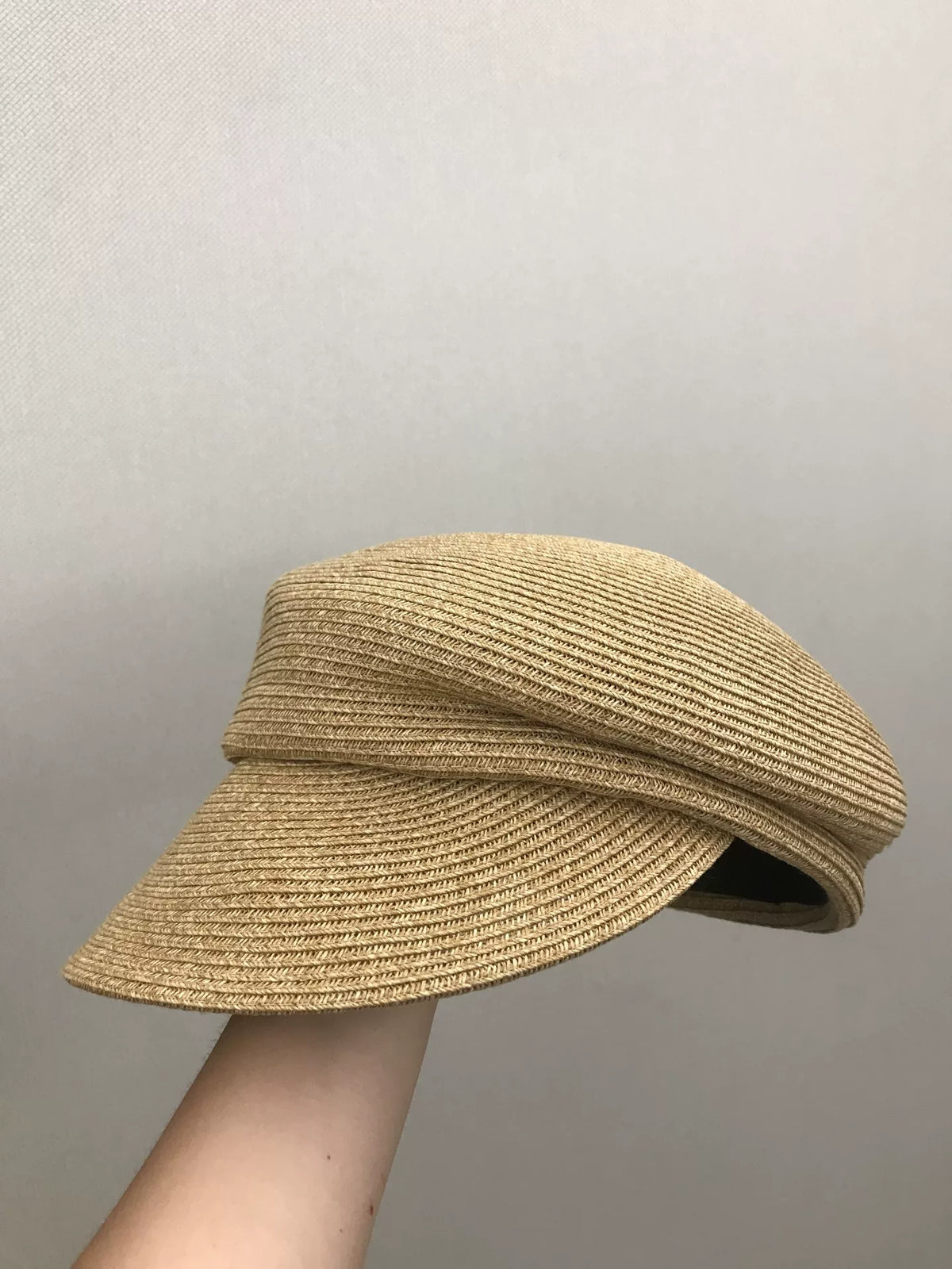 Straw Woven Newsboy Cap Natural Beige