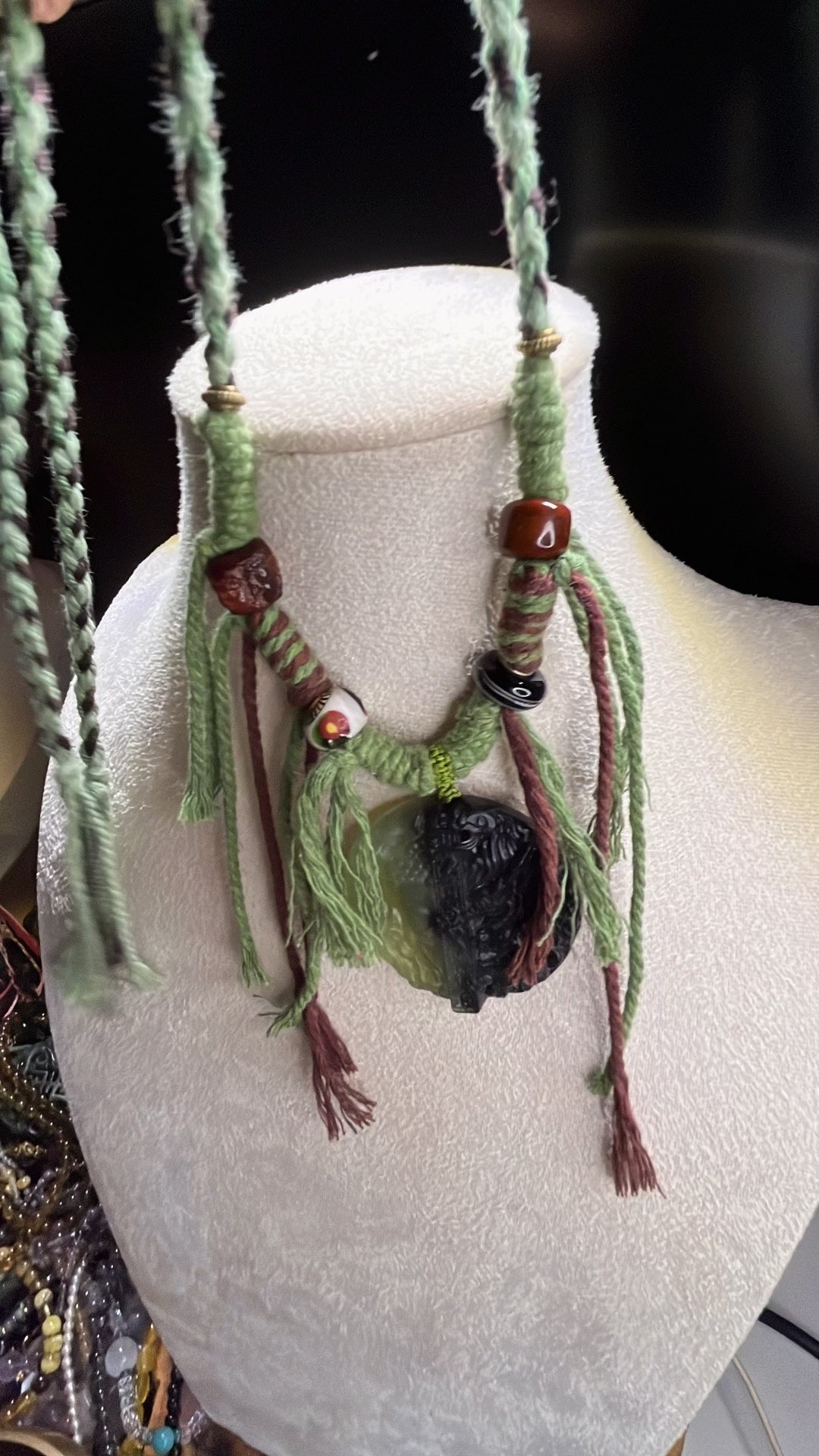 Handmade Xiuyan Jade Pendant Necklace