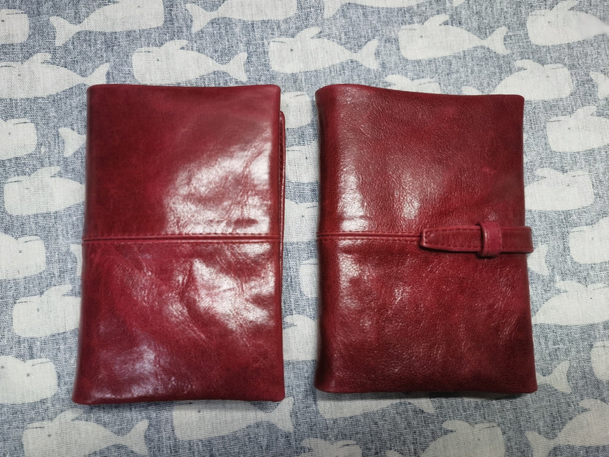 Wine Red Oiled Wax Sheepskin A6 Journal Cover