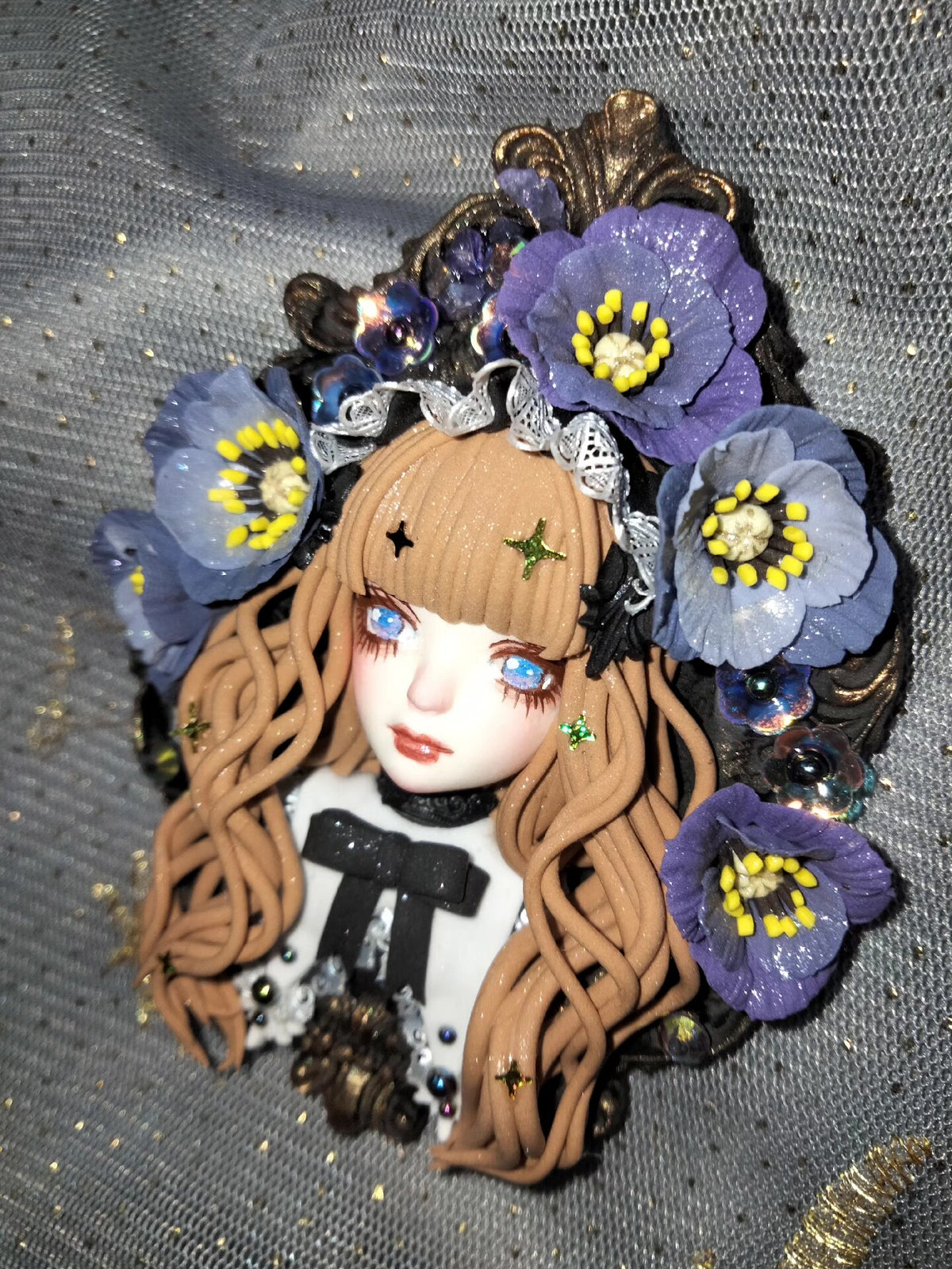 Clay Doll Head Fridge Magnet Gothic
