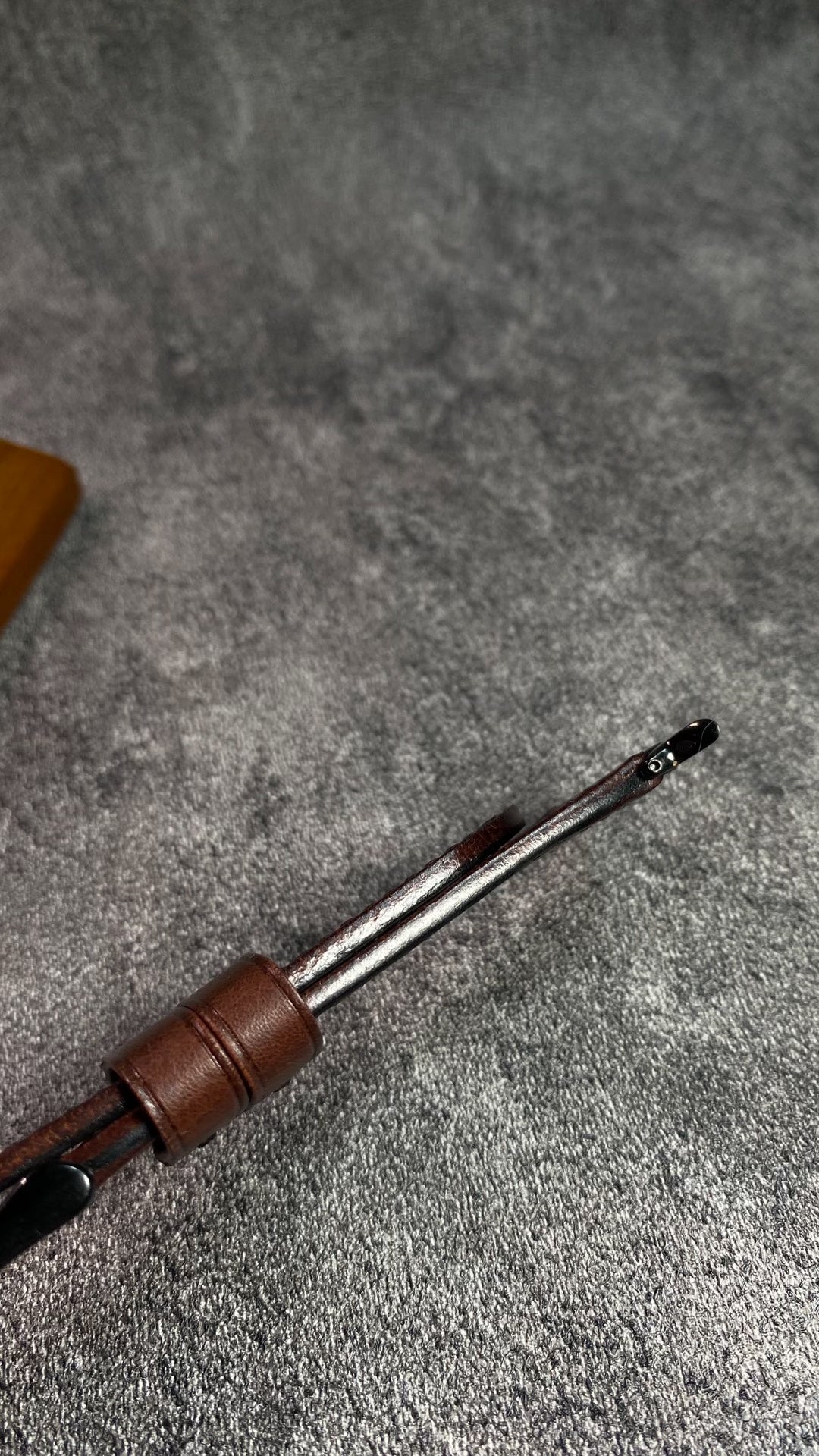 Custom Pebbled Leather Watch Strap Deep Brown
