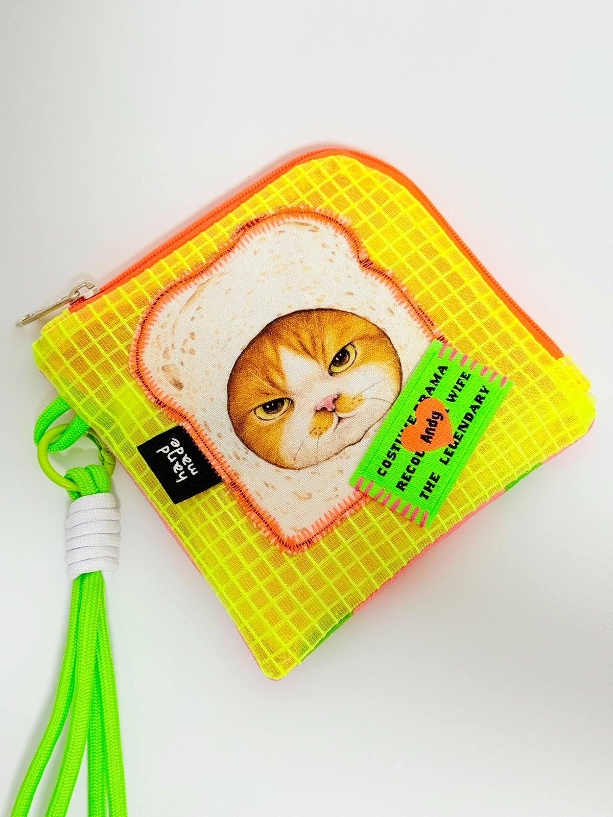 L-Shaped Storage Pouch 12cm Cat Toast Design