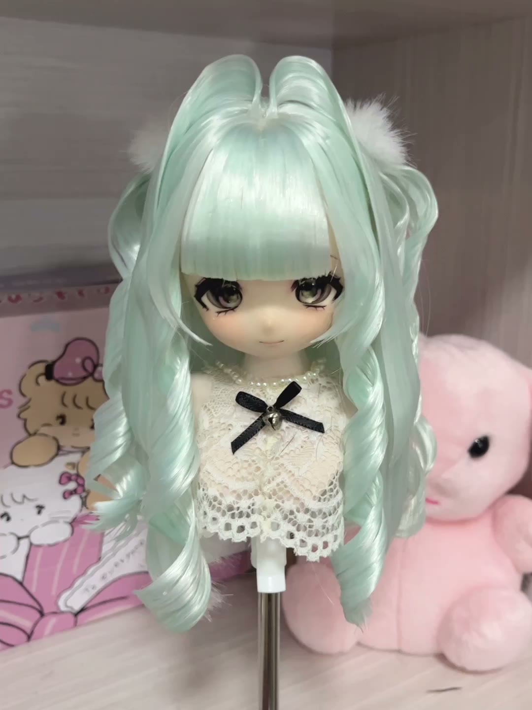Mint Green Twin Tail Doll Wig