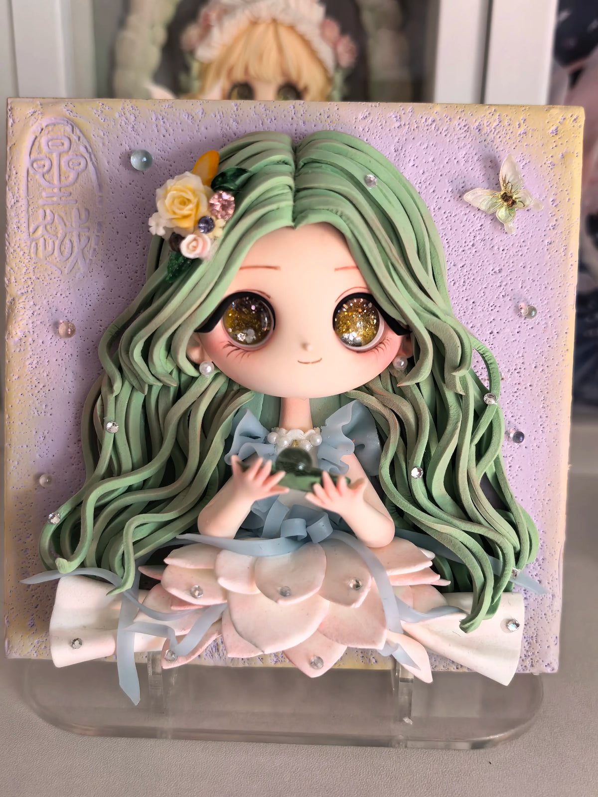 Handmade Clay Chibi Girl Decorative Frame