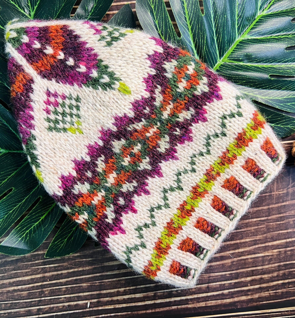 Shetland Wool Jacquard Beanie Hat