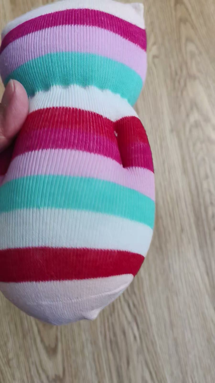 ハンドメイド 靴下人形 招き猫 18cm