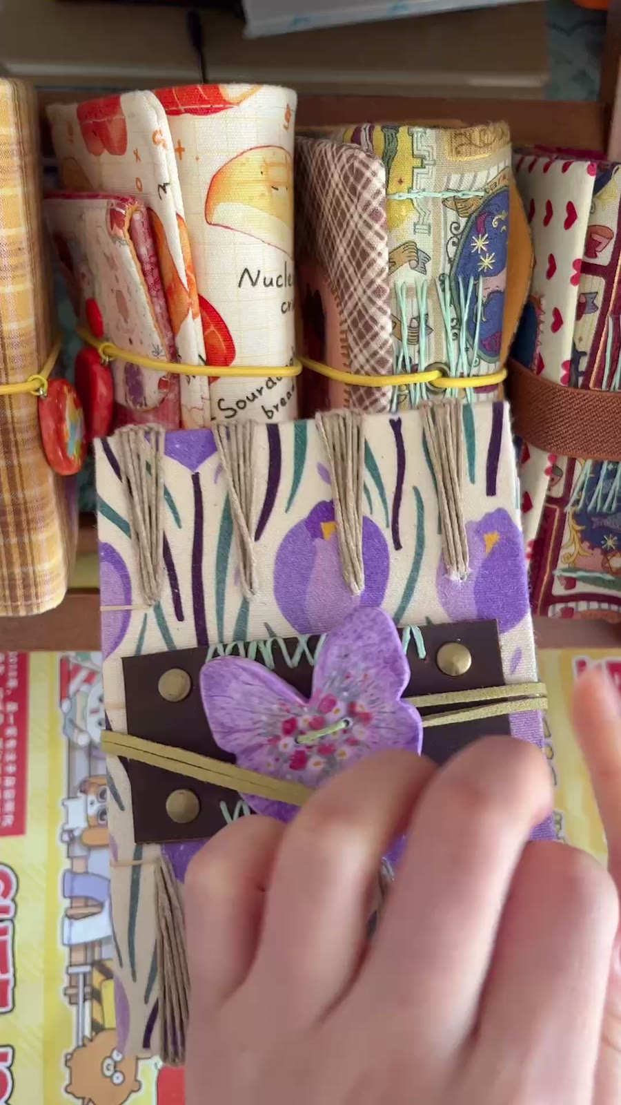 Handmade Fabric Journal with Butterfly Decor
