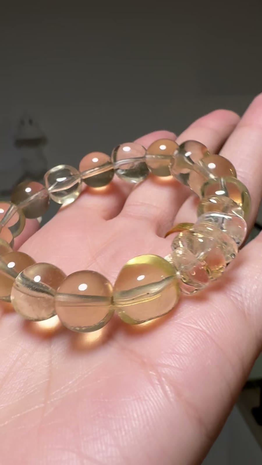 Citrien armband vrijvormige kralen 11mm