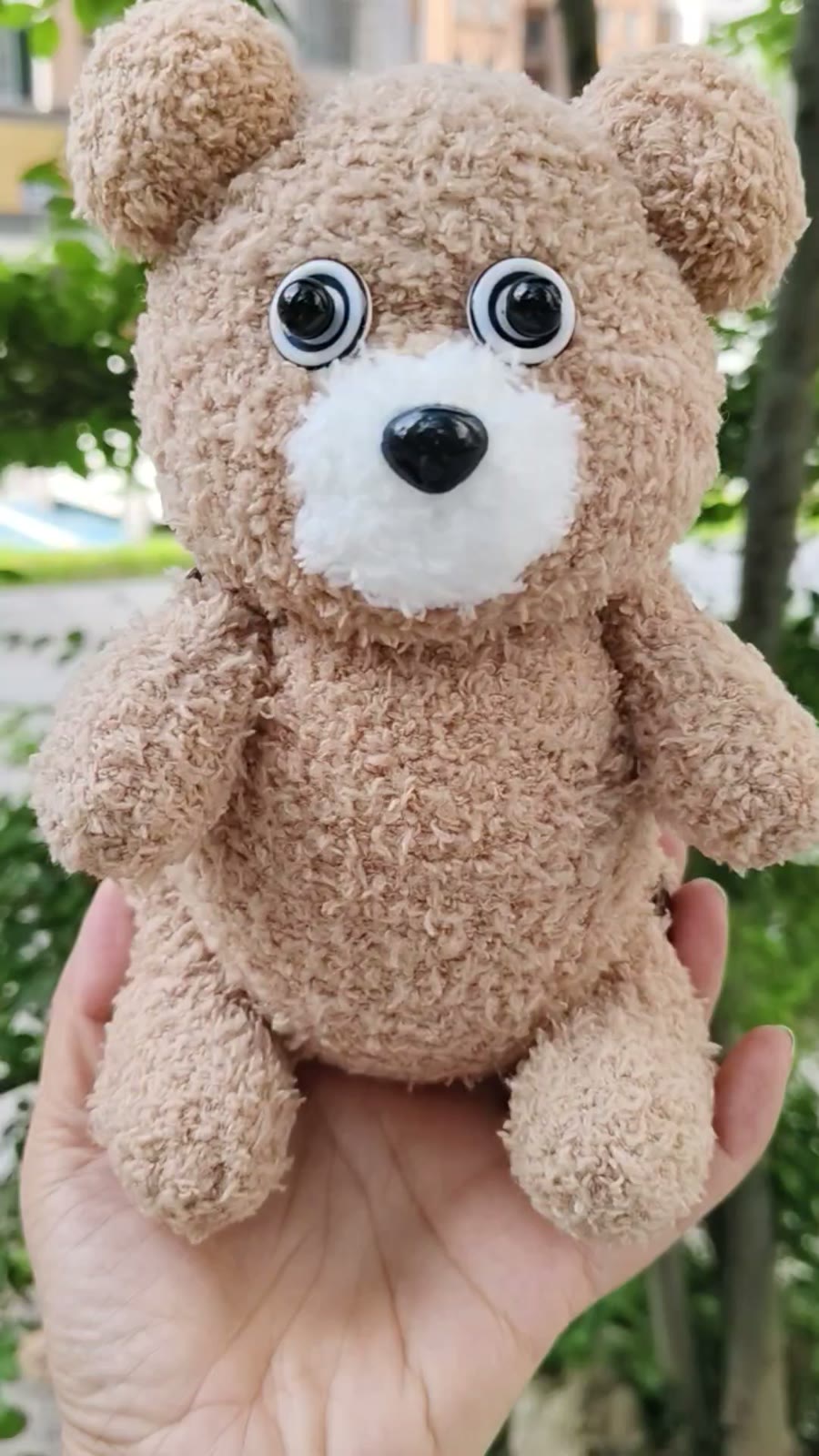 Urso de Pelúcia Feito à Mão Meia Khaki