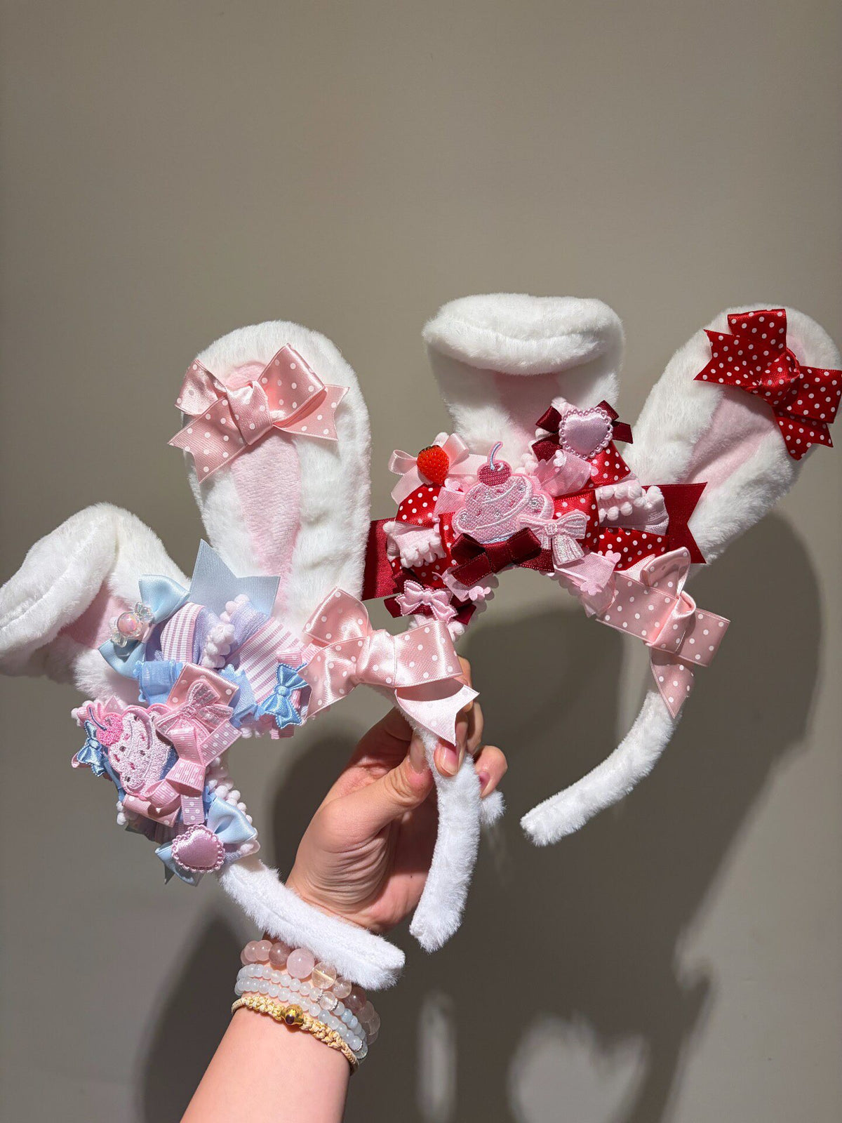 Handmade Lolita Cupcake Bunny Ear Headband