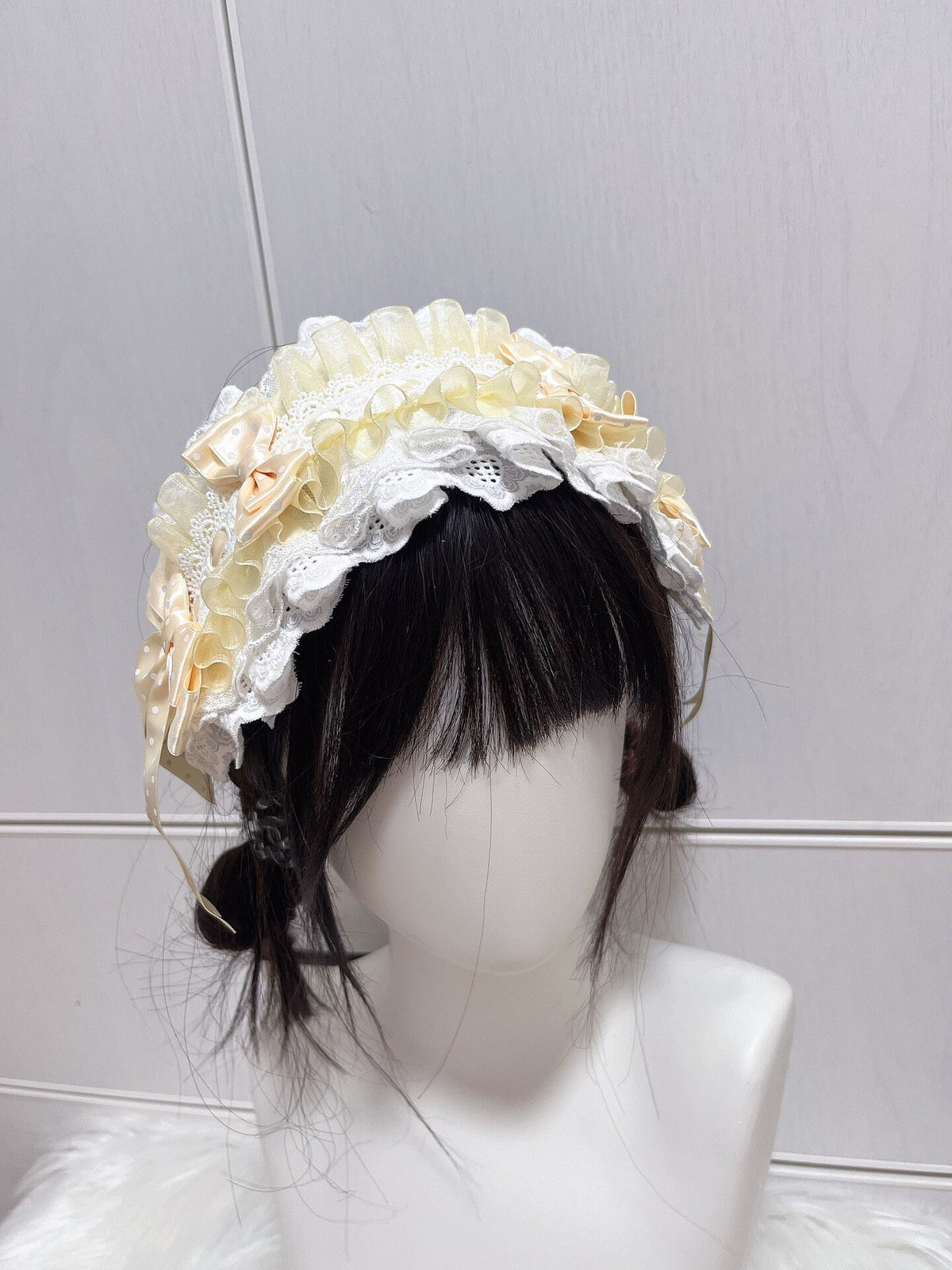Yellow Lolita Handmade Ruffled Lace Headband
