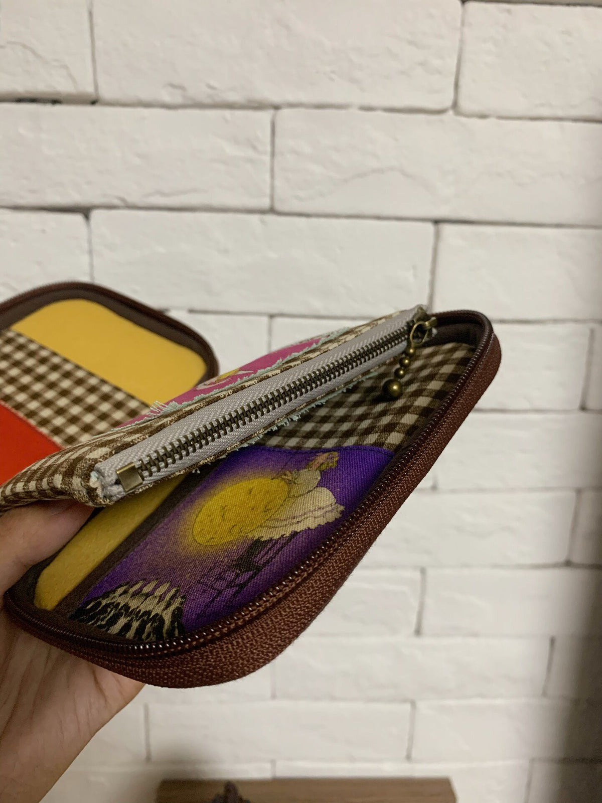 Oxford Cloth Zippered Pouch with Illustrations