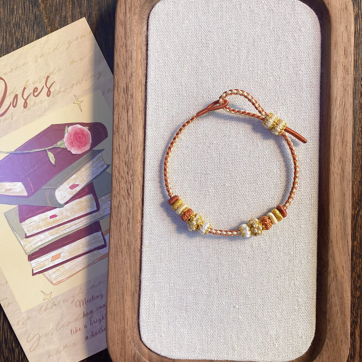 Handcrafted Braided Bracelet with Gold Knots