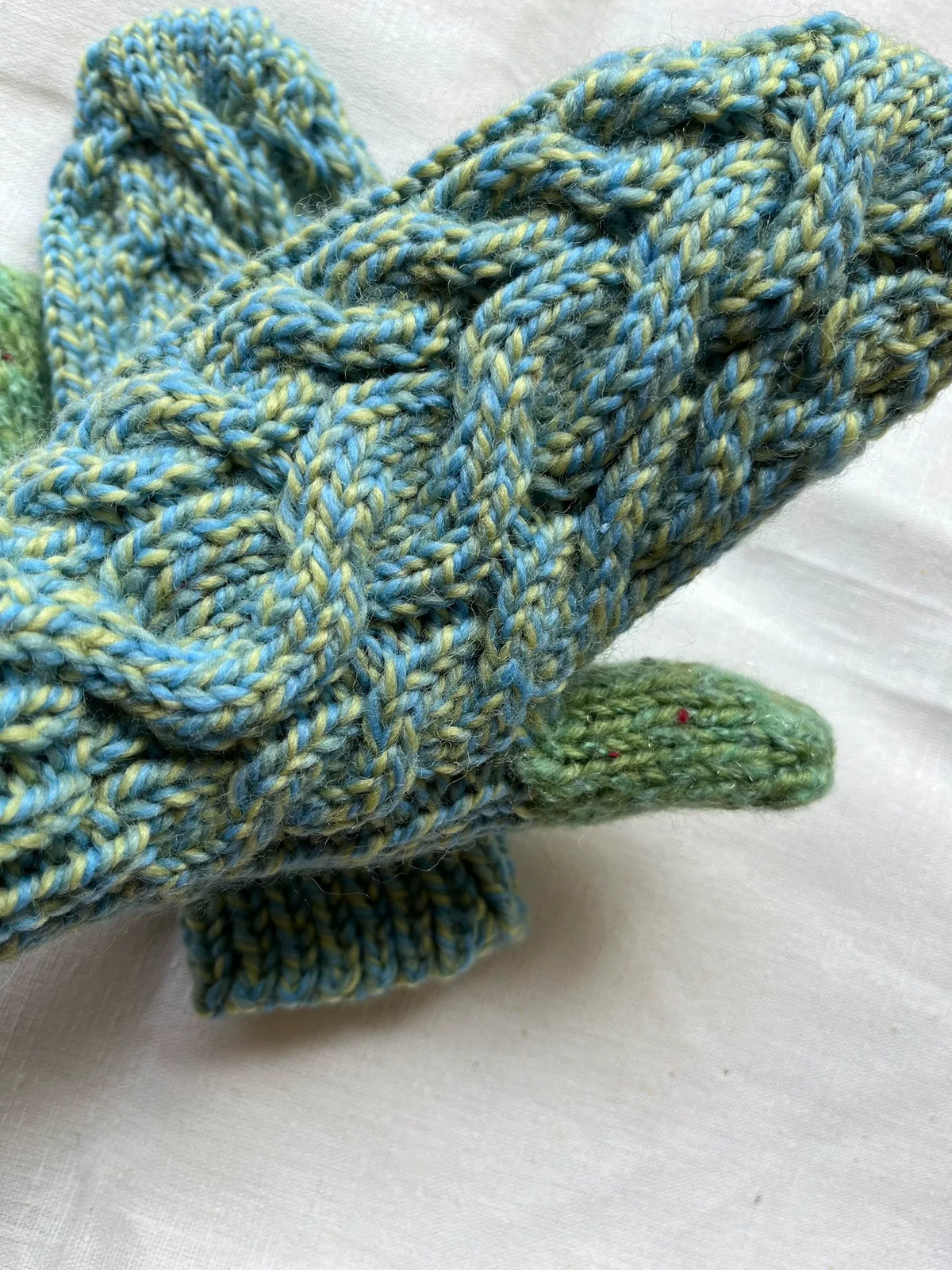 Guantes de punto sin dedos de lana pura hechos a mano