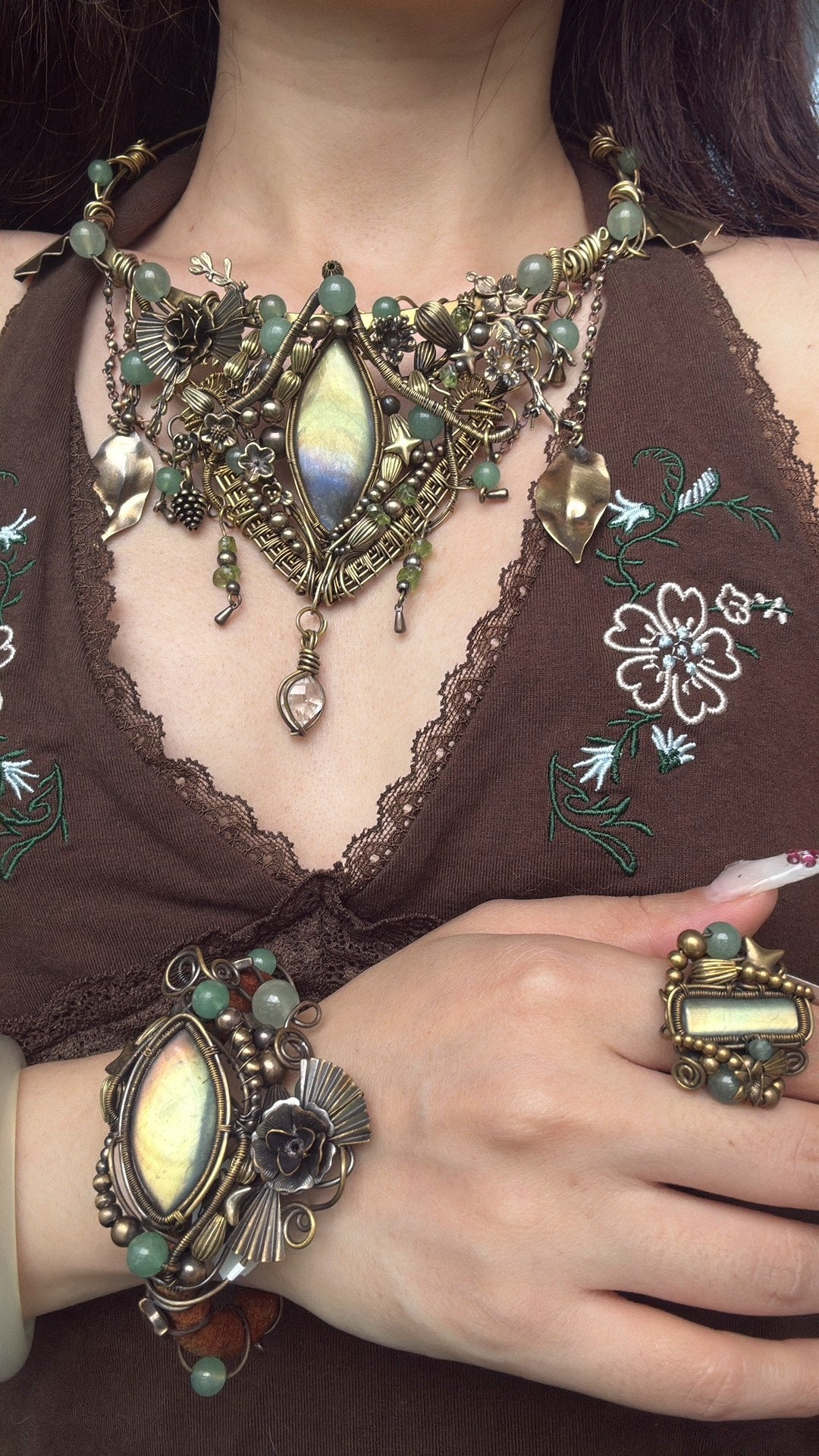 Handmade Labradorite Vintage Jewelry Set