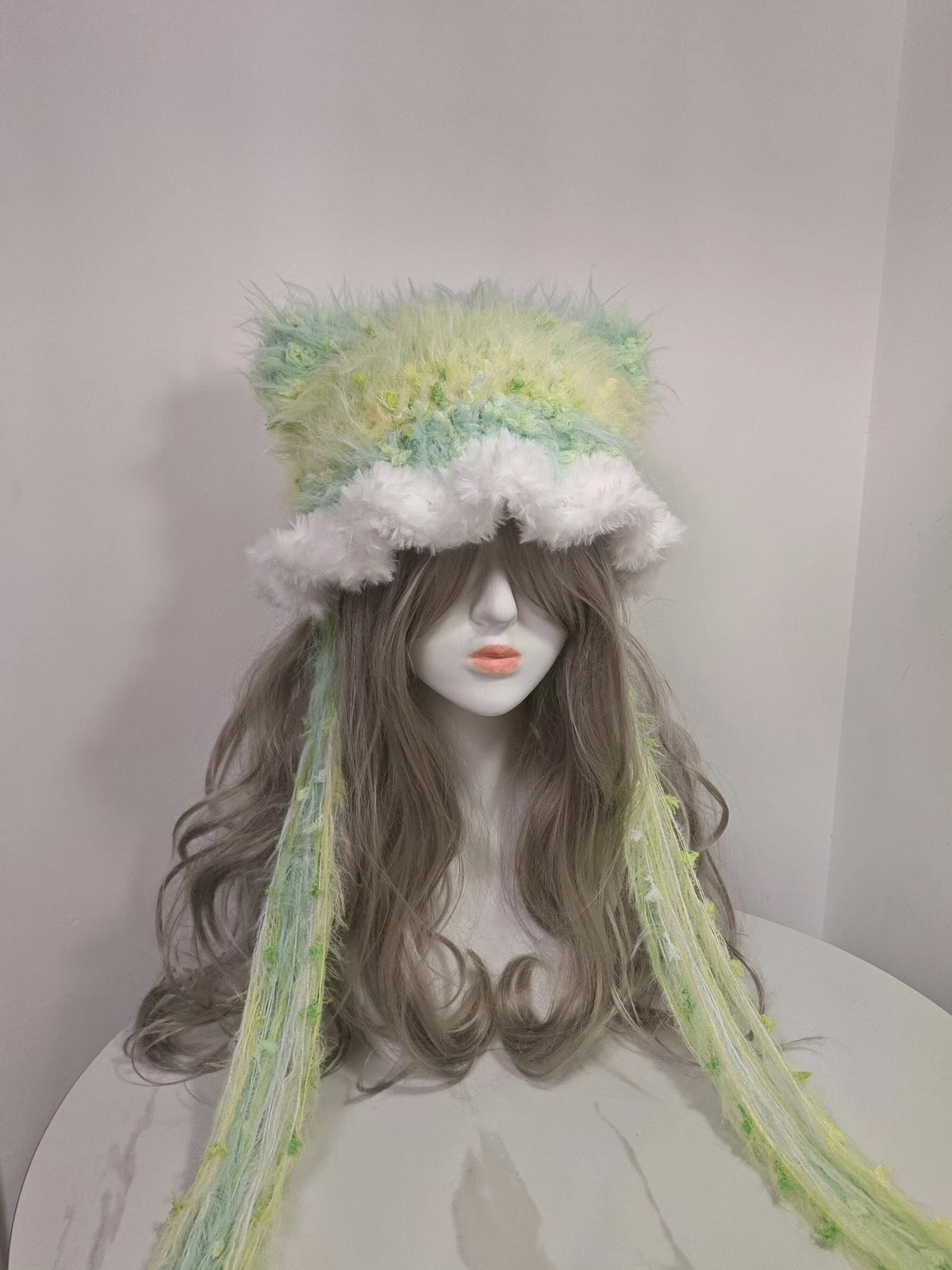 Melon Cat Ear Hat Pastel Gradient Knit