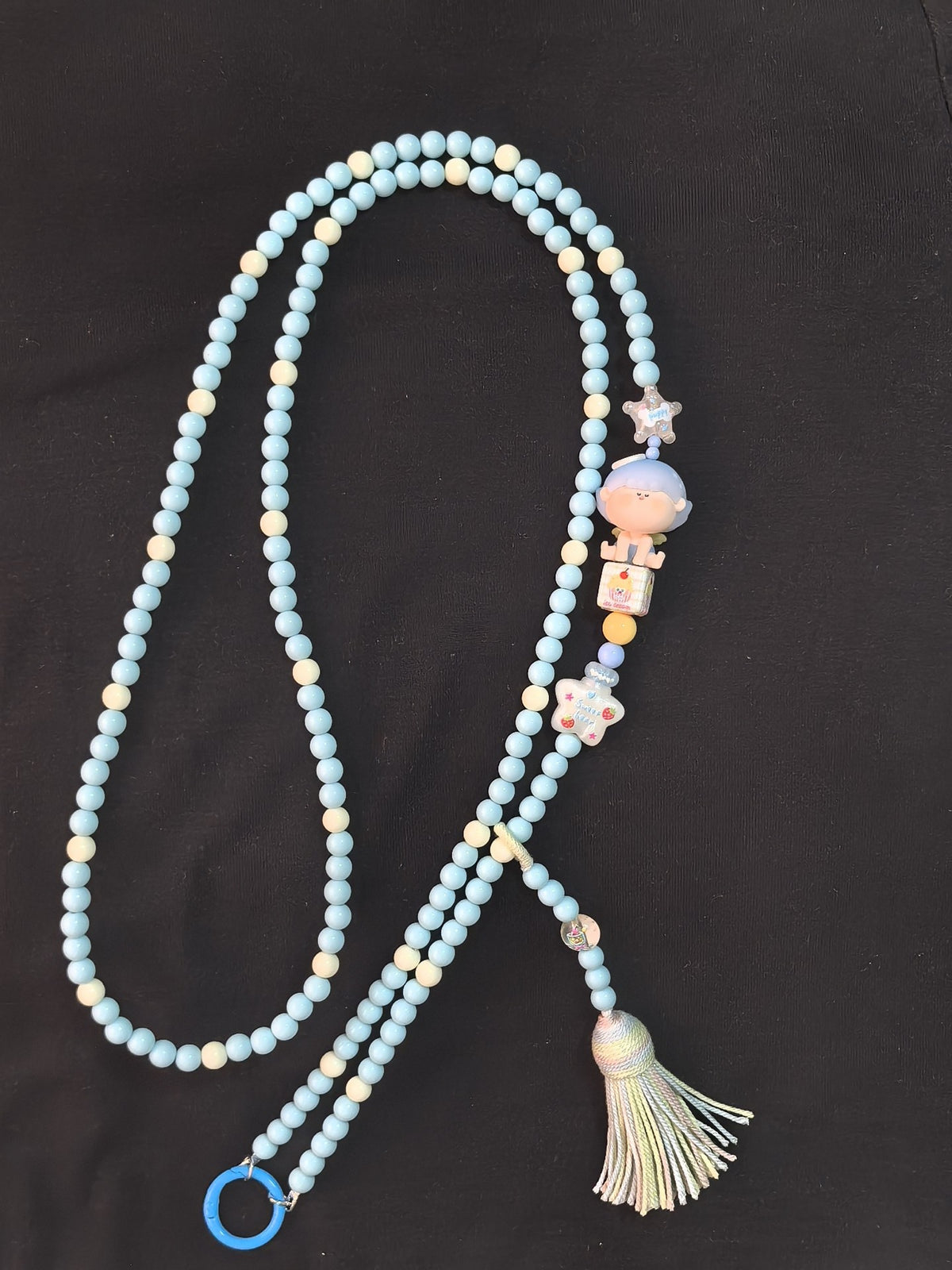 Beaded Phone Strap with Angel Charm