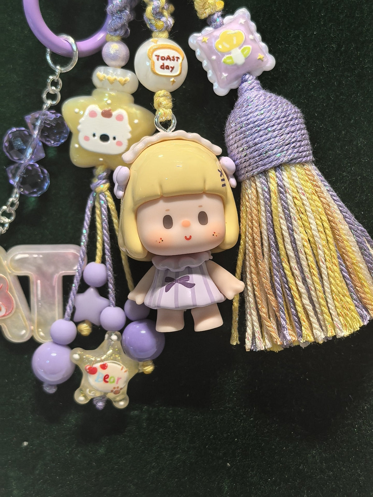 Glossy Figurine Phone Charm with Tassel