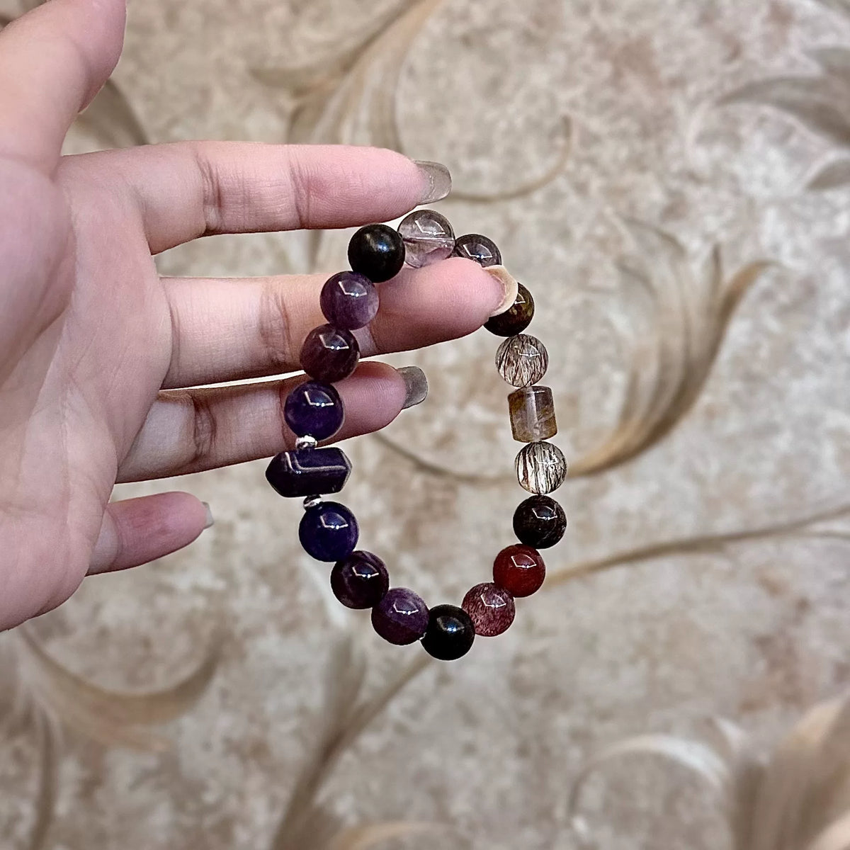 Amethyst Multi Gemstone Crystal Bracelet 10mm