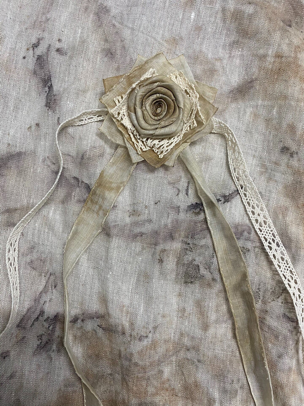 Plant Dyed Rose Choker Handmade Tie